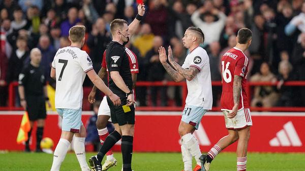 Kalvin Phillips sent off as Nottingham Forest add to West Ham’s troubles